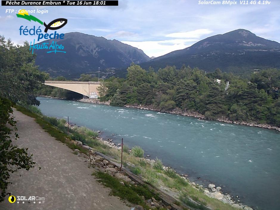Webcam Pêche Durance Embrun fr - solarcam.fr
